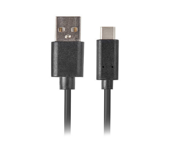 *Cable usb lanberg 2.0 macho -  usb tipo c macho quick charge 3.0 1m negro