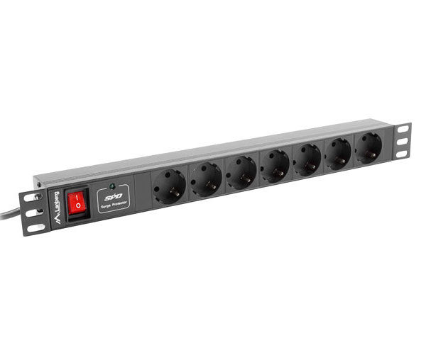 *Regleta lanberg 1u 16a rack 19 7x socket negro 2m