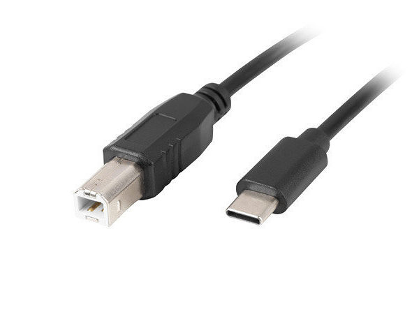 Cable usb lanberg usb tipo c m a usb tipo b m 2.0 ferrita 3m negro