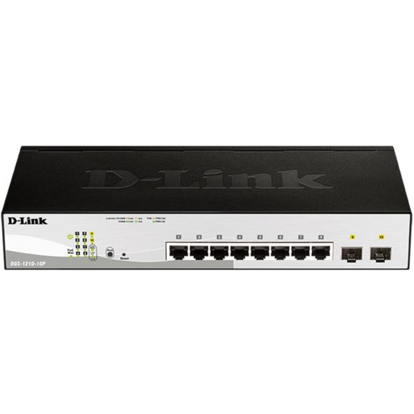 Switch d - link 8 puertos 10 - 100 - 1000 poe gestionable +2 ptos sfp layer2 smartiii