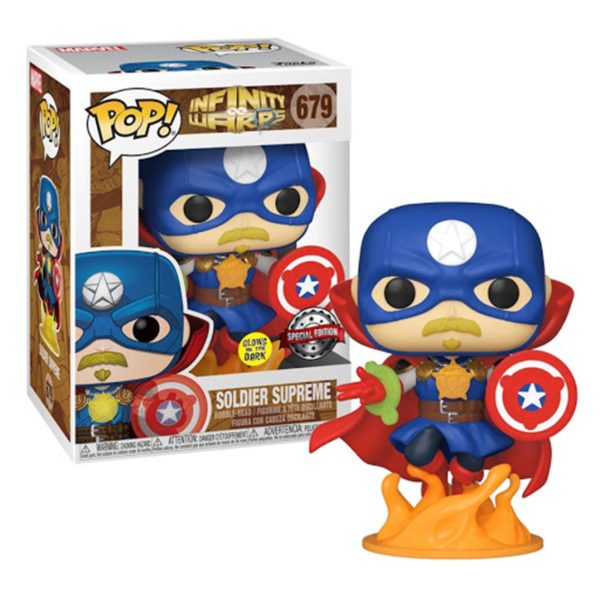 *Funko pop marvel infinity warps soldado supremo glow in the dark brillo en la oscuridad exclusivo 36820
