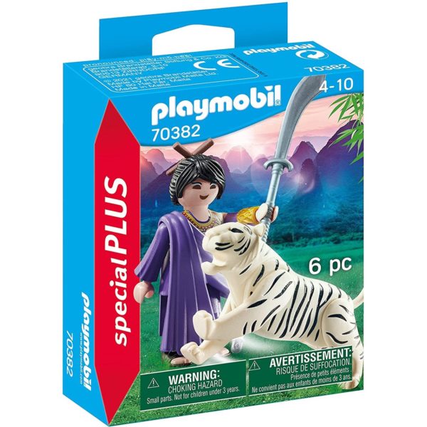 *Playmobil luchadora asiatica con tigre
