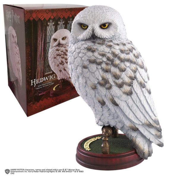 *Figura the noble collection harry potter criaturas magicas estatua resina hedwig 24 cm