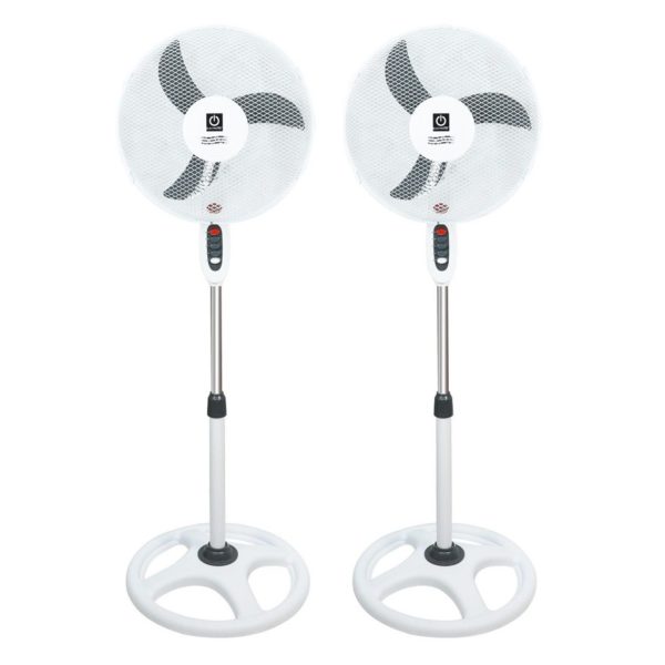 Ventilador de pie thulos et - f16sfv2 -  pack 2 40cm - regulable hasta 1.3m - 45w
