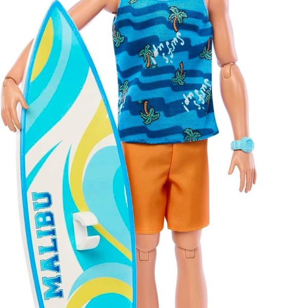 Muñeco barbie mattel ken tabla de surf