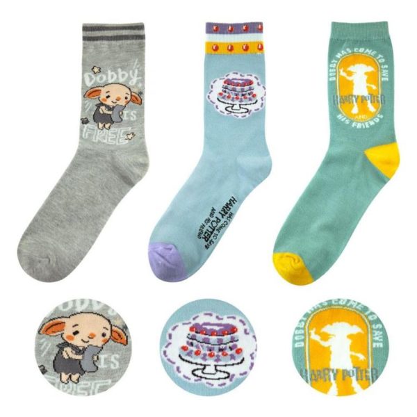 Set 3 pares de calcetines cinereplicas harry potter dobby