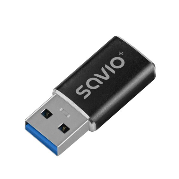 ADAPTADOR SAVIO AK-81 USB-C 3.1 USB-A 3.1 BLACK