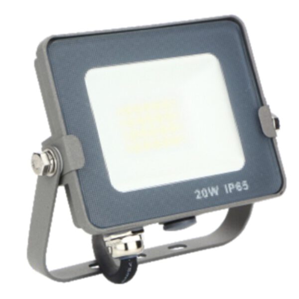*Foco proyector led ips 65 20w 5700k luz fria 1.600lm gris