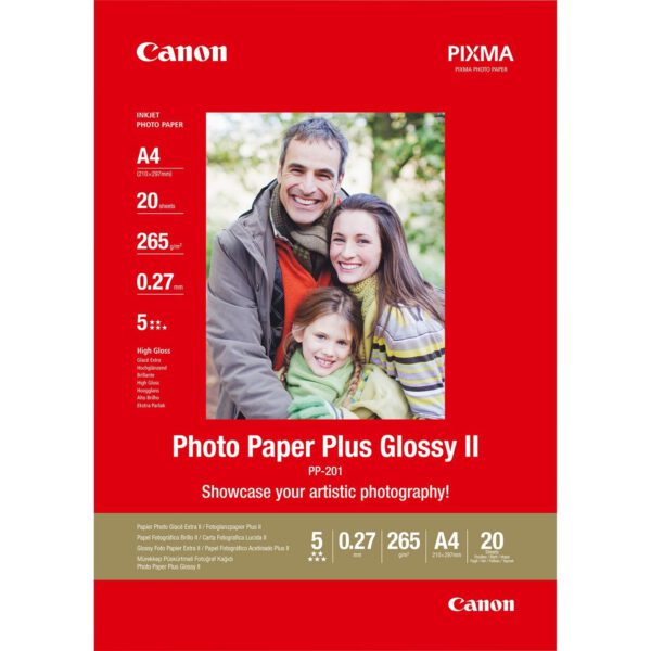 *Papel fotografico canon 2311b019 brillo ii plus pp - 201 a4 -  20 hojas