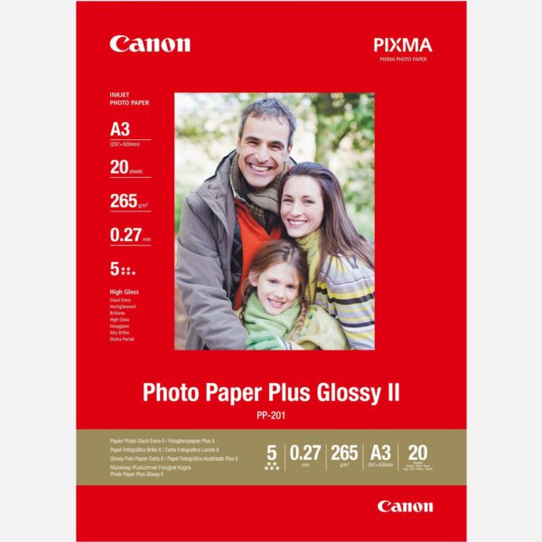*Papel fotografico canon 2311b020 brillo ii plus pp - 201 a3 -  20 hojas
