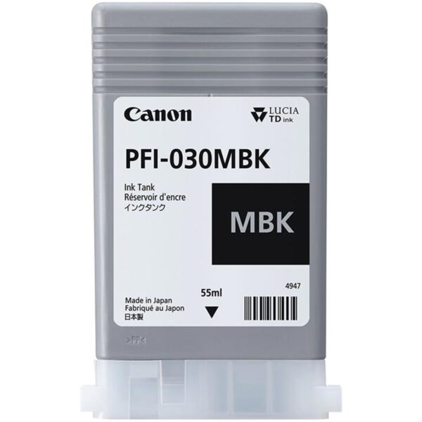 *Cartucho canon pfi - 030 negro mate ta - 20ta - 20 mfp l24eita - 30ta - 30 mfp l36ei