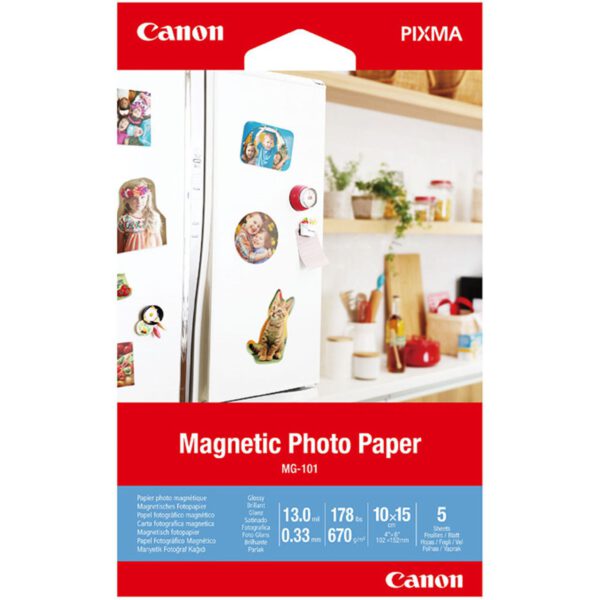 *Papel canon foto magnetico mg - 101 3634c002 a6 10x15 -  5 hojas