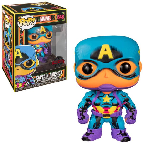 *Funko pop marvel black light capitan america multicolor 48845