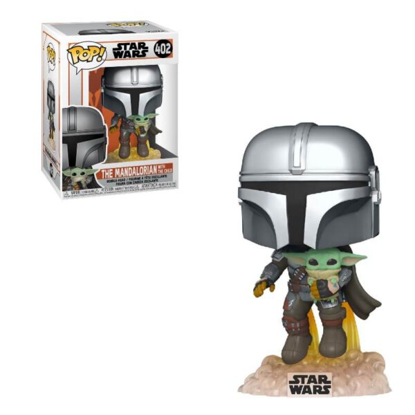*Funko pop star wars the mandalorian mandalorian volando con jet & baby yoda 50959