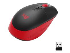 *Mouse raton logitech m190 full size optico wireless inalambrico rojo