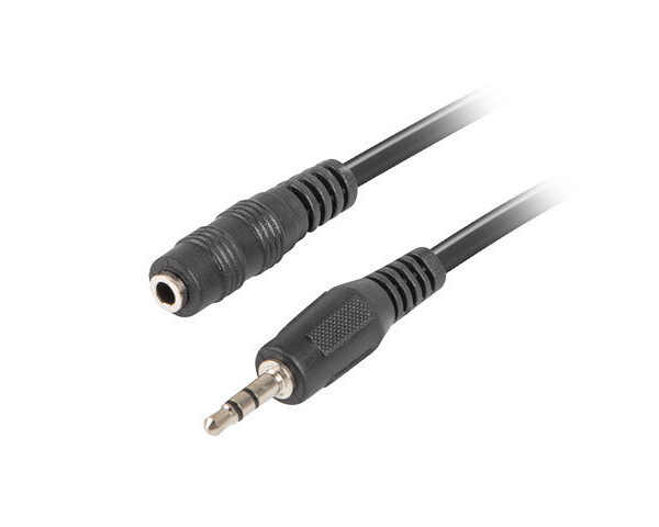 *Cable estereo lanberg jack 3.5 mm macho - jack 3.5mm hembra 5m negro