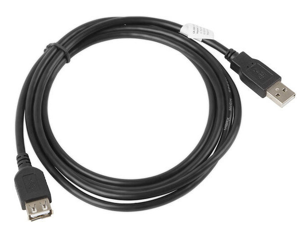 *Cable alargador lanberg usb 2.0 macho hembra 1.8m negro