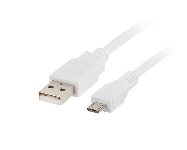 *Cable usb lanberg 2.0 macho -  micro usb macho 1.8m blanco