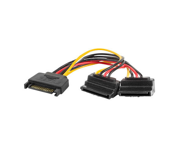 *Cable alimentacion lanberg sata macho - 2x sata hembra 15cm