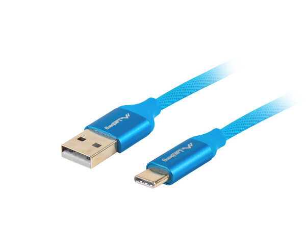 *Cable usb lanberg 2.0 macho -  usb tipo c macho quick charge 3.0 1m azul