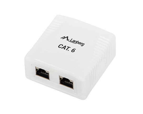 *Roseta lanberg de superficie cat.6 ftp 2x toma rj45 blanco