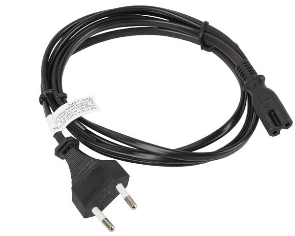 *Cable lanberg de alimentacion ocho cee 7 - 16 a iec320 c7 euro (radio) negro 1.8 m