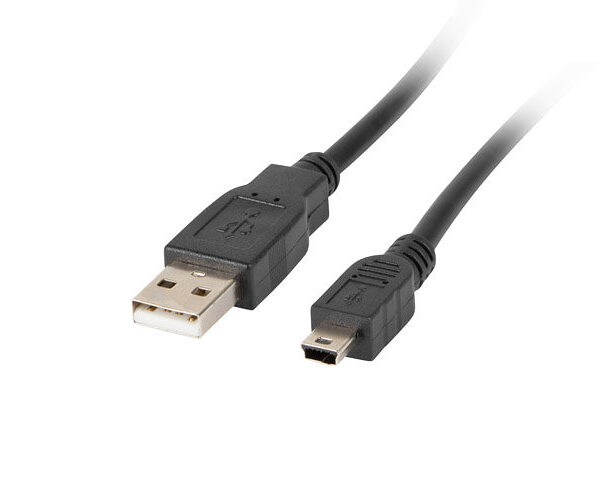 *Cable usb lanberg 2.0 macho - mini usb macho ferrita 1.8m negro