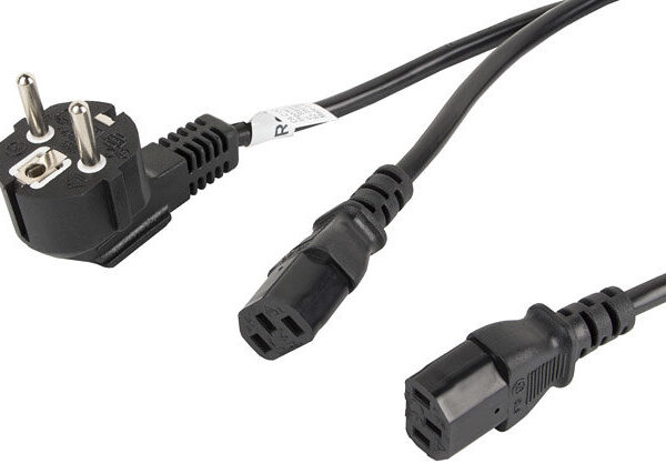 *Cable de alimentacion lanberg schuko cee 7 - 7 a 2x iec320 c13 2m
