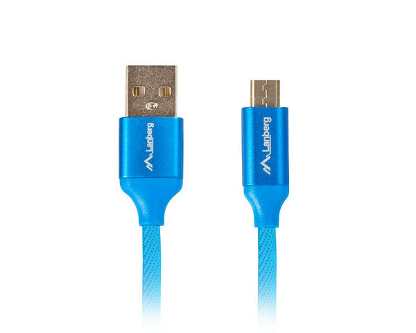 *Cable usb lanberg 2.0 macho - micro usb macho quick charge 3.0 1.8m azul