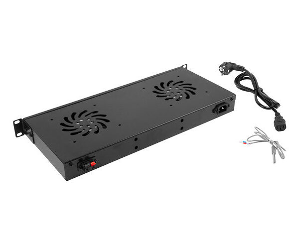 *Panel ventilacion lanberg lcd 2 ventiladores termostato 230v 1u rack 19 negro