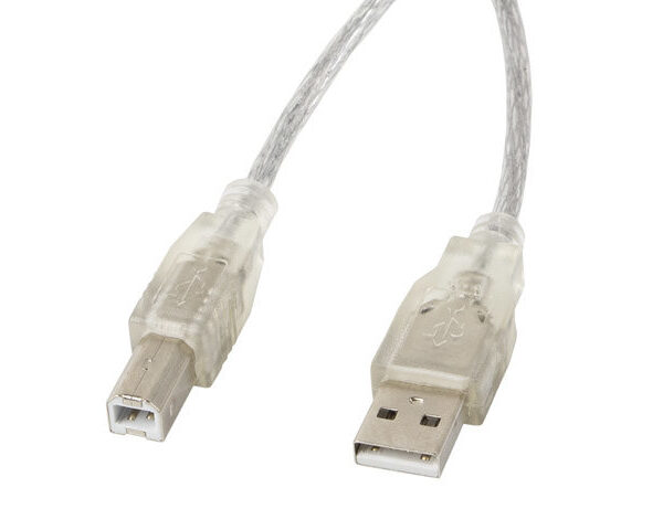 *Cable impresora lanberg usb a -  usb b macho - macho ferrita 3m transparente