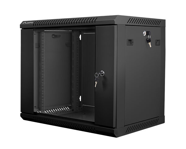 *Armario lanberg 19 pulgadas 9u 600x450x507 flat pack puerta cristal negro