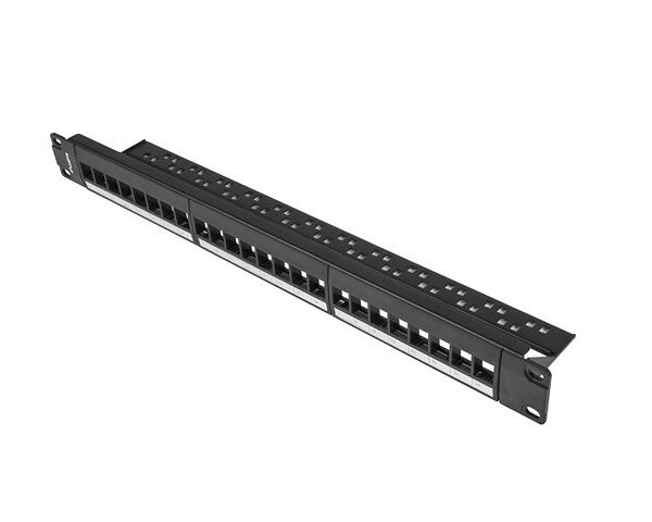 *Patch panel lanberg 24 puertos 1u rack 19 para modulos keystone negro