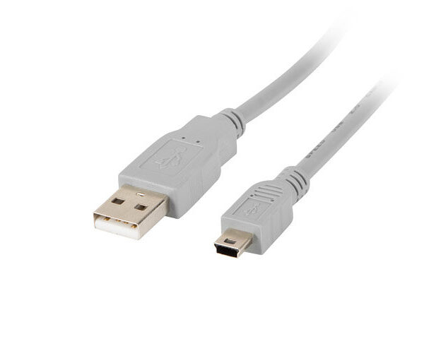 *Cable usb lanberg 2.0 macho - mini usb macho 1.8m gris