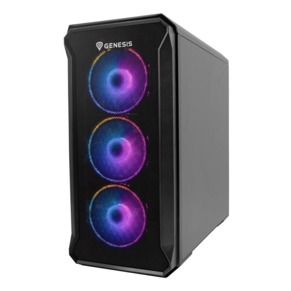 *Caja gaming genesis irid 503 argb v2 matx cristal templado negra