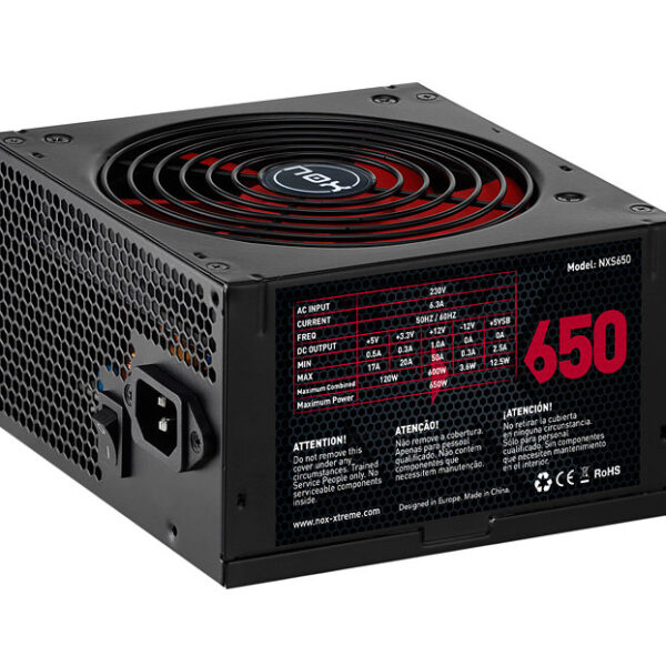 *Fuente alimentacion nox nx650 gaming atx 650w negro