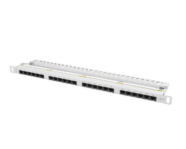 *Patch panel lanberg cat.6 utp 24 puertos 0.5u rack 19 gris