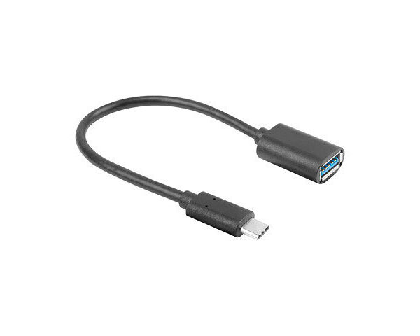 *Adaptador usb lanberg usb tipo c m 3.1 a usb tipo a h 15cm otg negro