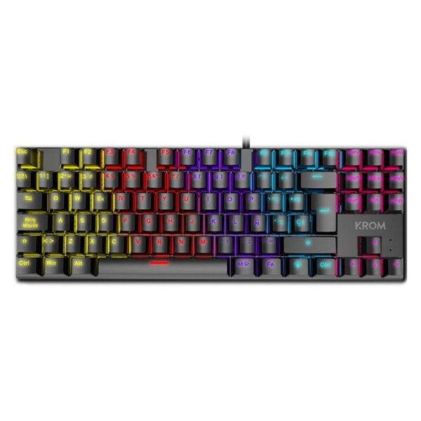 *Teclado gaming krom kasic tkl rainbow rgb red switch usb