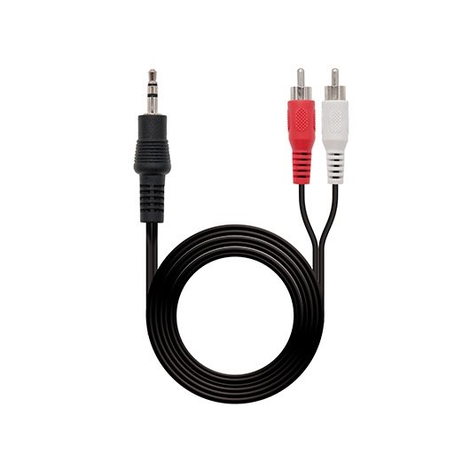 *Cable audio 1xjack 3.5 to 2xrca 3m nanocable macho - macho