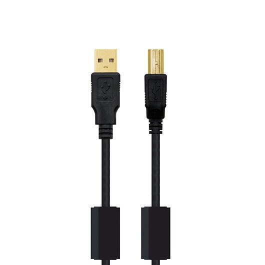*Cable ferrita usb(a) 2.0 a usb(b) 2.0 nanocable 5m negro macho - macho