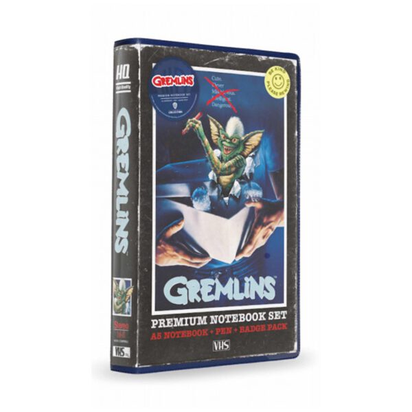 *Set papeleria vhs sd toys gremlins libreta chapas y boligrafo