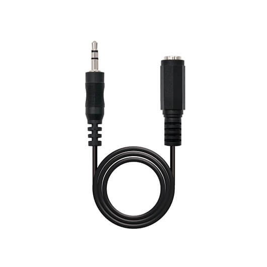 *Cable audio jack - 3.5m a jack - 3.5h nanocable 3m -  macho - hembra -  negro