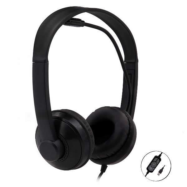 *Auriculares nilox microfono control vol negro alambrico conexion usb