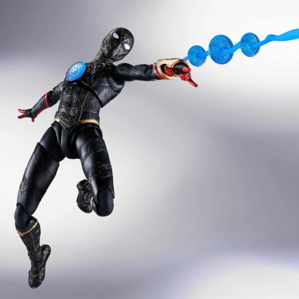 *Figura tamashii nations marvel spider - man no way home spider - man traje negro & dorado sh figuarts