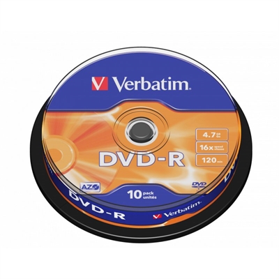 *Verbatim dvd - r 4.7gb 16x tarrina 10uds