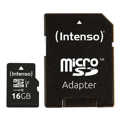 *Tarjeta memoria micro sd intenso 16gb uhs - i cl10 + adaptador sd