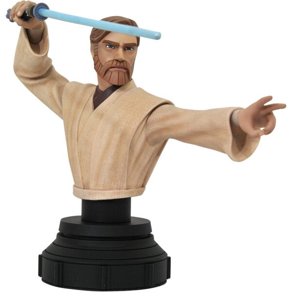*Figura busto diamond select toys star wars the clone wars obi wan 1 - 7 escala 15 cm resina