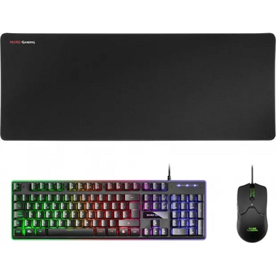 *Kit teclado + raton mars gaming mcpx rgb negro + alfombrilla