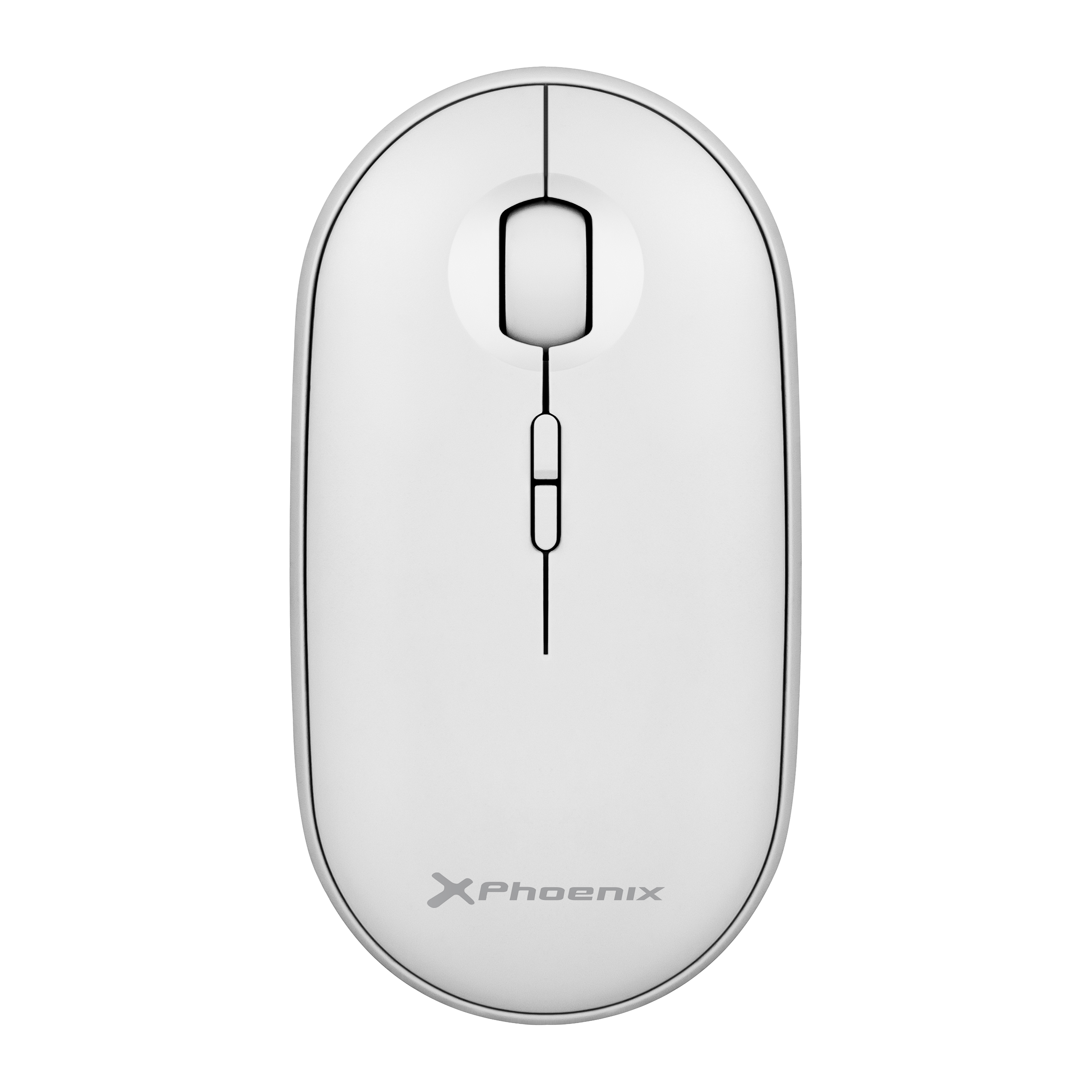 *Phoenix rebble ratón inalambrico bluetooth y 2.4 ghz hasta 3 dispositivos con receptor usb clic silencioso para portátil notebook pc chomebook mac color blanco